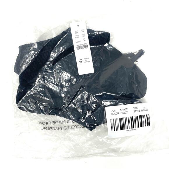 J. Crew Ribbed Curved-waist Cheeky String Bikini Bottom Black Women's Med BE805 - Picture 6 of 7